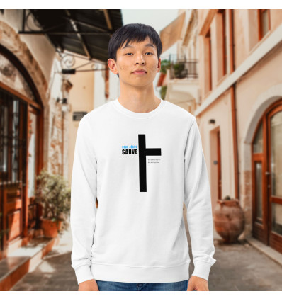 Sweat blanc - Jésus sauve
