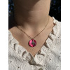 Collier colombe nacre rose