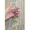 Chapelet catholique multicolore en perles de verre millefiori de Murano avec croix assortie.