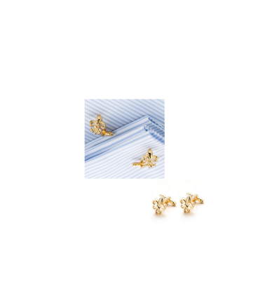 Boutons de manchette fleur de lys (plaquée or)