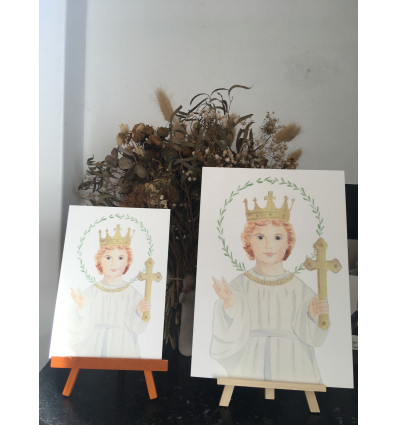 reproduction aquarelle enfants JESUS ROI 2 modèles 