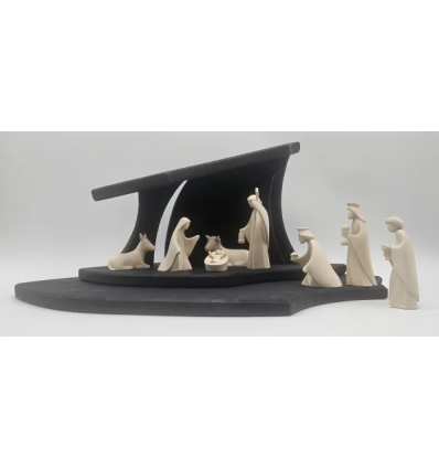 CRECHE EN BOIS ARTISANALE EDITIONS LA GIROUETTE