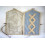 Porte bijoux en tissu beige damassé