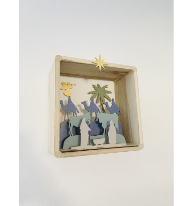 Crèche de Noël - Bleu