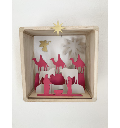 Crèche de Noël - rose