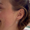 Boucles d'oreilles, perles cristal de roche blanc 3 mm