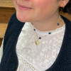Collier cœur laiton plaqué or 14K, Lapis Lazulis
