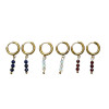 Boucles d'oreilles, perles cristal de roche blanc 3 mm