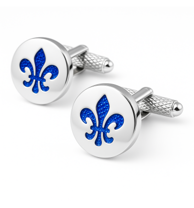 Boutons De Manchettes En émail Décoré - Occasion Très Bon état - Parfait état