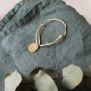 Bracelet cordon - médaille étoile ivoire - Plaqué or