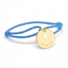 Bracelet cordon - médaille étoile ivoire - Plaqué or