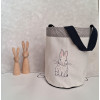 Sac panier lapin - blanc