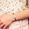 Bracelet cordon croix personnalisé plaqué or