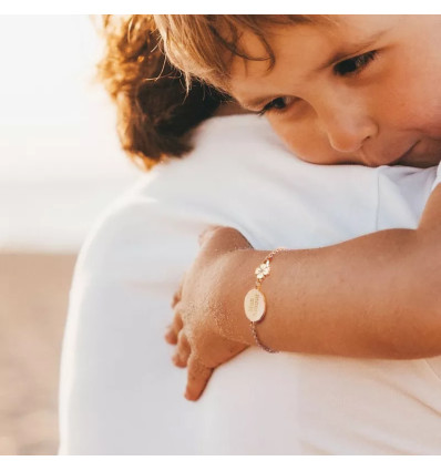 Bracelet chaine enfant personnalisable - trèfle