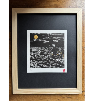 Le vieil homme et la mer, gravure - Tirage d’art