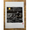 Le vieil homme et la mer, gravure - Tirage d’art