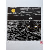 Le vieil homme et la mer, gravure - Tirage d’art