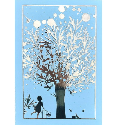 Arbre de vie en dorure - carte double