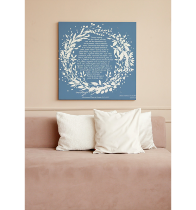 Toile prière époux modèle couronne blanche (couleur fond au choix)