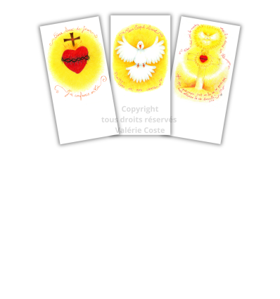 Lot de 3 signets - Sacré Cœur, Esprit Saint, Croix Glorieuse