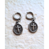 Boucle d'oreille croix acier inoxydable (fait main en France)