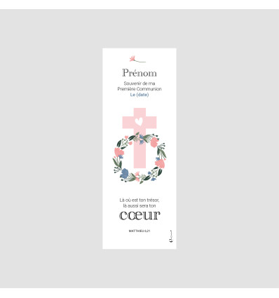 Signet Personnalisable Première Communion - Format 5,5X15 cm CAPUCINE