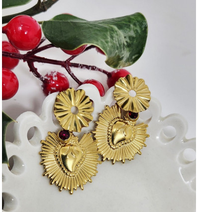 Boucles d'oreilles Sacré-Cœur "Visitation"