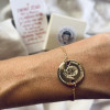 bracelet médaillon plaqué or 2 cm