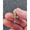 Pendentif croix en mosaïque byzantine Trinité fait main