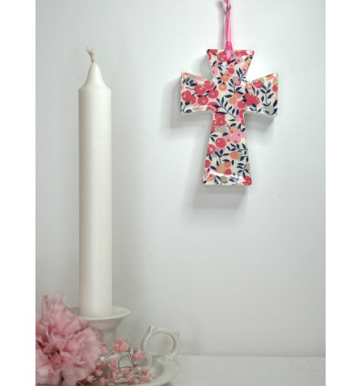 Croix Liberty Wiltshire corail et rose - décors
