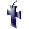 Croix rayures bleu et blanc - profil