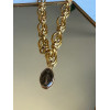 Collier ajustable en acier inoxydable résistant à l'eau composé d'une médaille vierge Marie grise.  