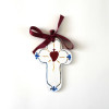 Croix de l'Espérance de berceau blanc sacré coeur rouge