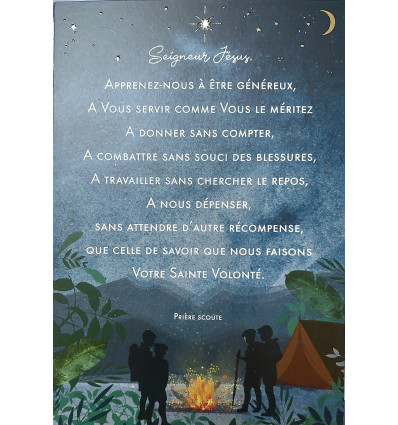 Prière scoute - Poster A3 papier cartonné 350g peau d'orange