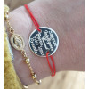 Bracelet médaille gravée des 7 dons du Saint Esprit sur cordon