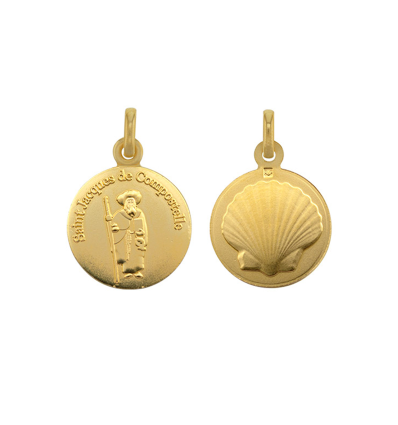 Médaille Saint Jacques de Compostelle Plaqué Or 18 carats – 18 mm