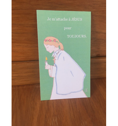 image profession de foi fille fond vert