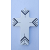 Croix murale en hêtre massif, design minimaliste et symbole de foi