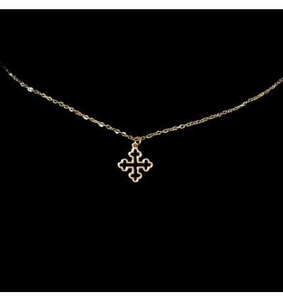 Collier Croix Trèfle d’Or
