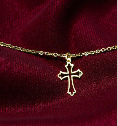 Collier Croix Flamme d’Or