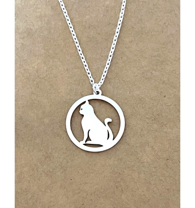 Pendentif Chat Assis
