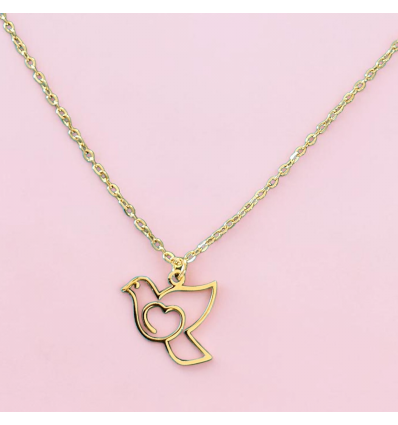 Collier Oiseau Cœur d’Or