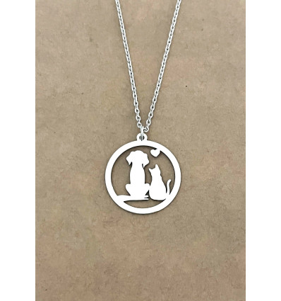 Pendentif chien/chat de dos