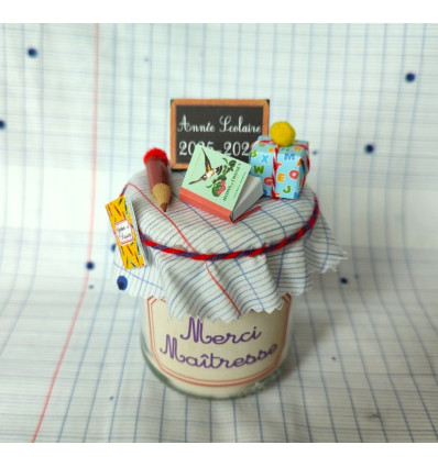 Cadeau Maîtresse 25 26, bougie, Étiquette  personnalisable
