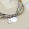 MAMAN ❤️ - Bracelet Liberty 3 tours Médaille & Silhouettes Enfants