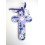 Croix de l'Espérance en bois lilas fleurs blanches et bleues