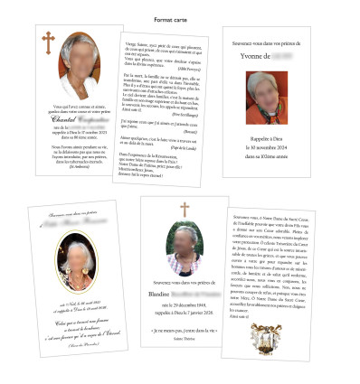 Signets marque pages Memento, Carte In Memoriam