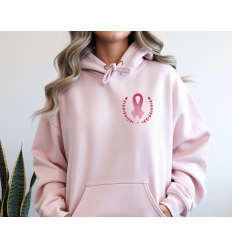 Sweat brod&eacute; Octobre rose ruban personnalisable