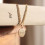 Collier personnalisé - petite médaille mate - Plaqué or brossé