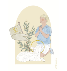 Coeur en prière - garçon blond